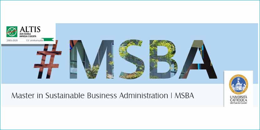 Master in Sustainable Business Administration – entro 6 maggio