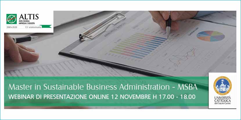 Master in Sustainable Business Administration – MSBA